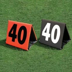 Flash Sale ⭐ Fisher set of 11 Foldable Football Sideline Markers White Numbers on Black 🛒