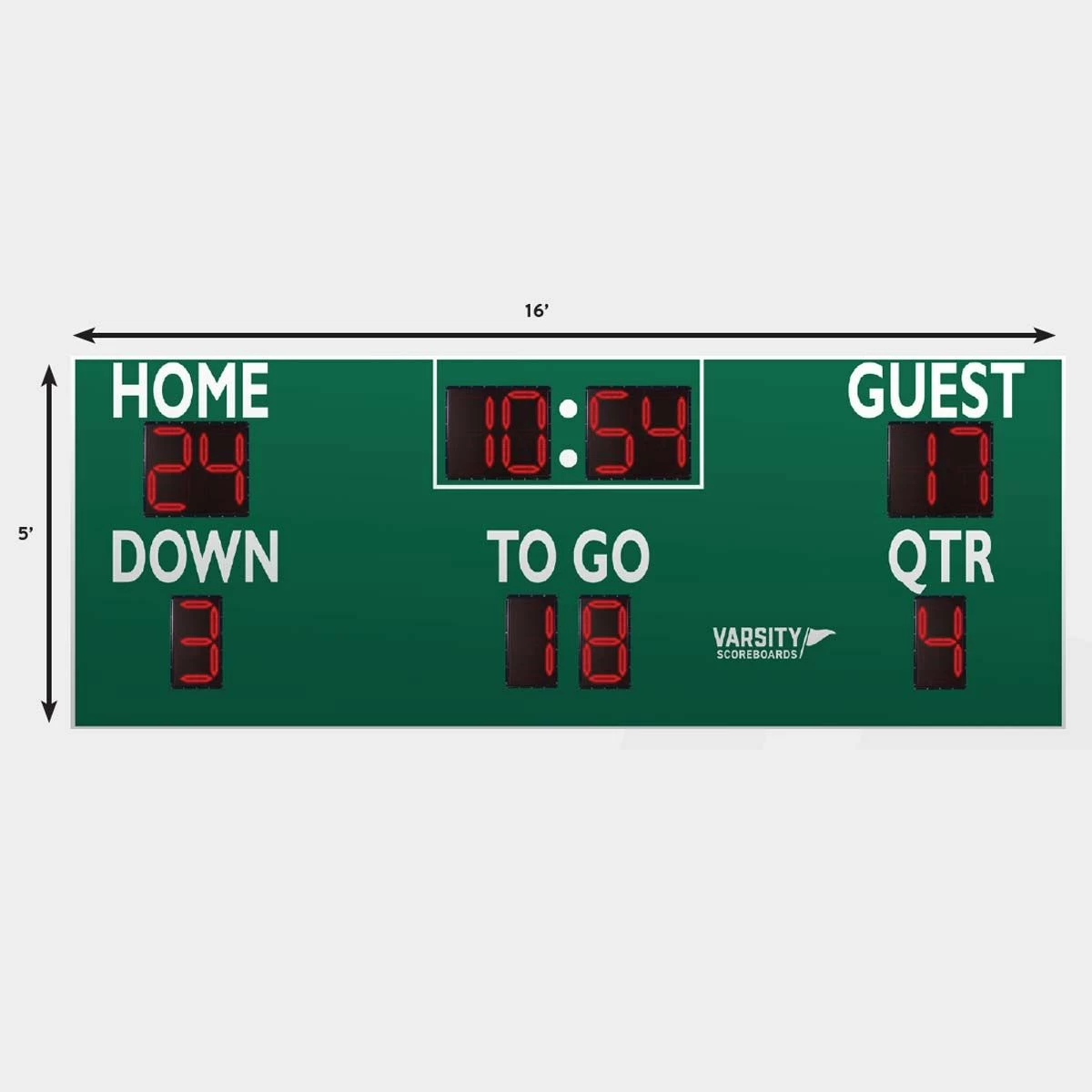 Cheap ๐ Varsity Scoreboards 7416 Football Scoreboard, 16'W x 5'H โ๏ธ 4 Cheap ๐ Varsity Scoreboards 7416 Football Scoreboard, 16'W x 5'H โ๏ธ - Image 4
